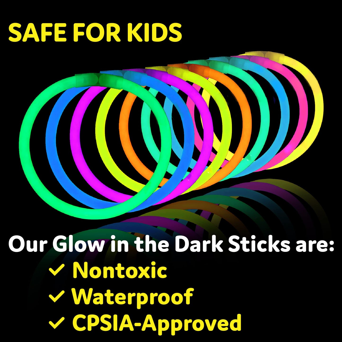 PartySticks Glow Sticks 1000 Pack – 8-Inch Neon Glow, Waterproof, Connectors