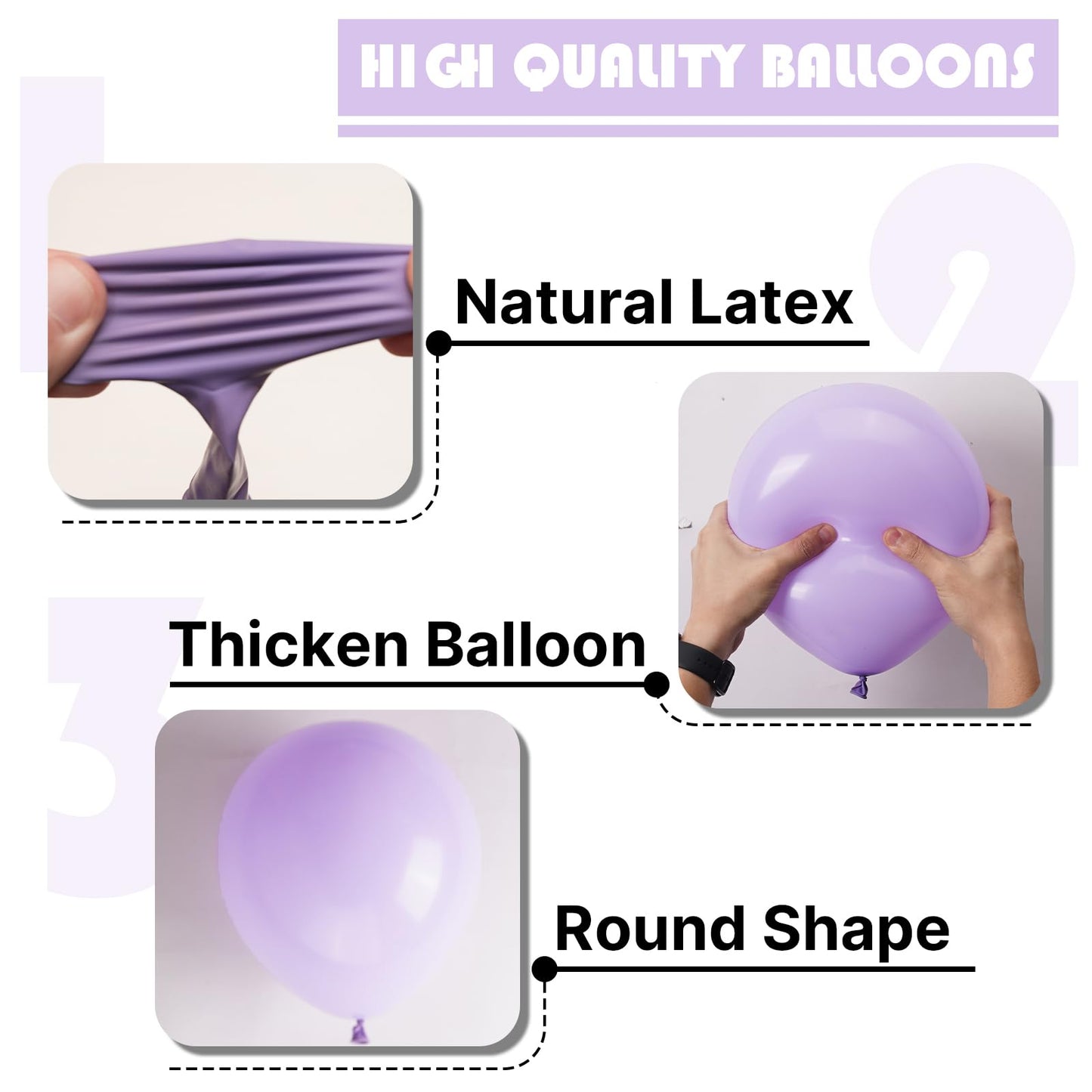 PartyWoo Lavender Balloons Kit – 127pc Pastel Purple Set for Baby Showers & Parties