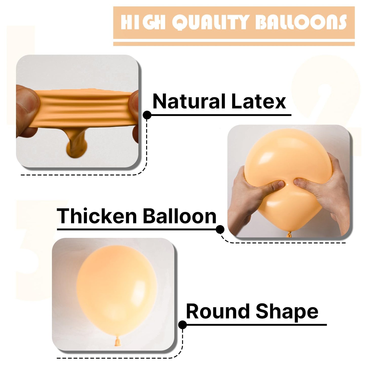 PartyWoo Nude Balloons 50 Pcs – 12 Inch Apricot Beige Latex for Neutral Wedding Baby Shower and Party Decor