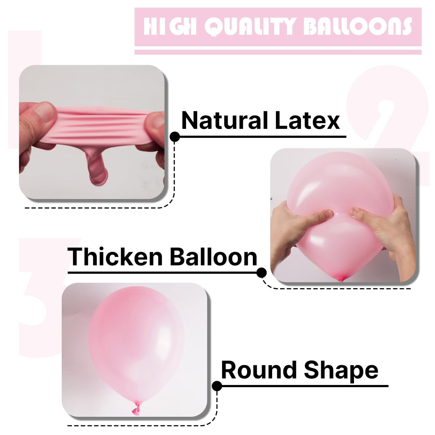 PartyWoo Pink Balloons 140 Pcs Pastel Arch Kit – 18in, 12in, 10in & 5in for Baby Showers & Gender Reveals