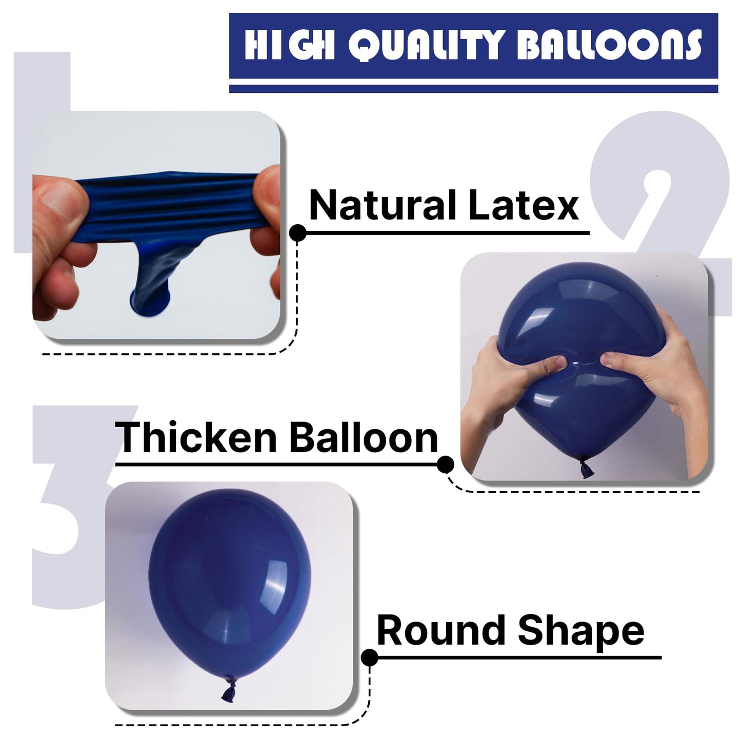 PartyWoo Navy Blue Balloons – 140pc Arch Kit for Weddings, Graduations & Parties