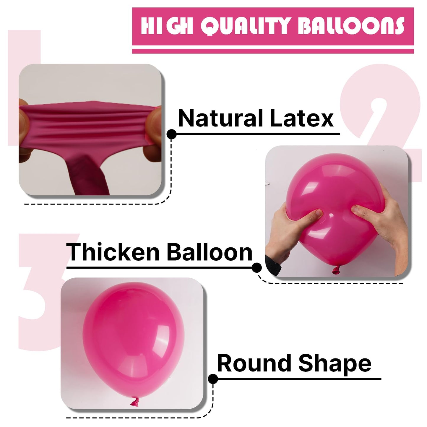 PartyWoo Hot Pink Balloons 152 pcs – Magenta Fuchsia Arch Kit for Weddings & Parties