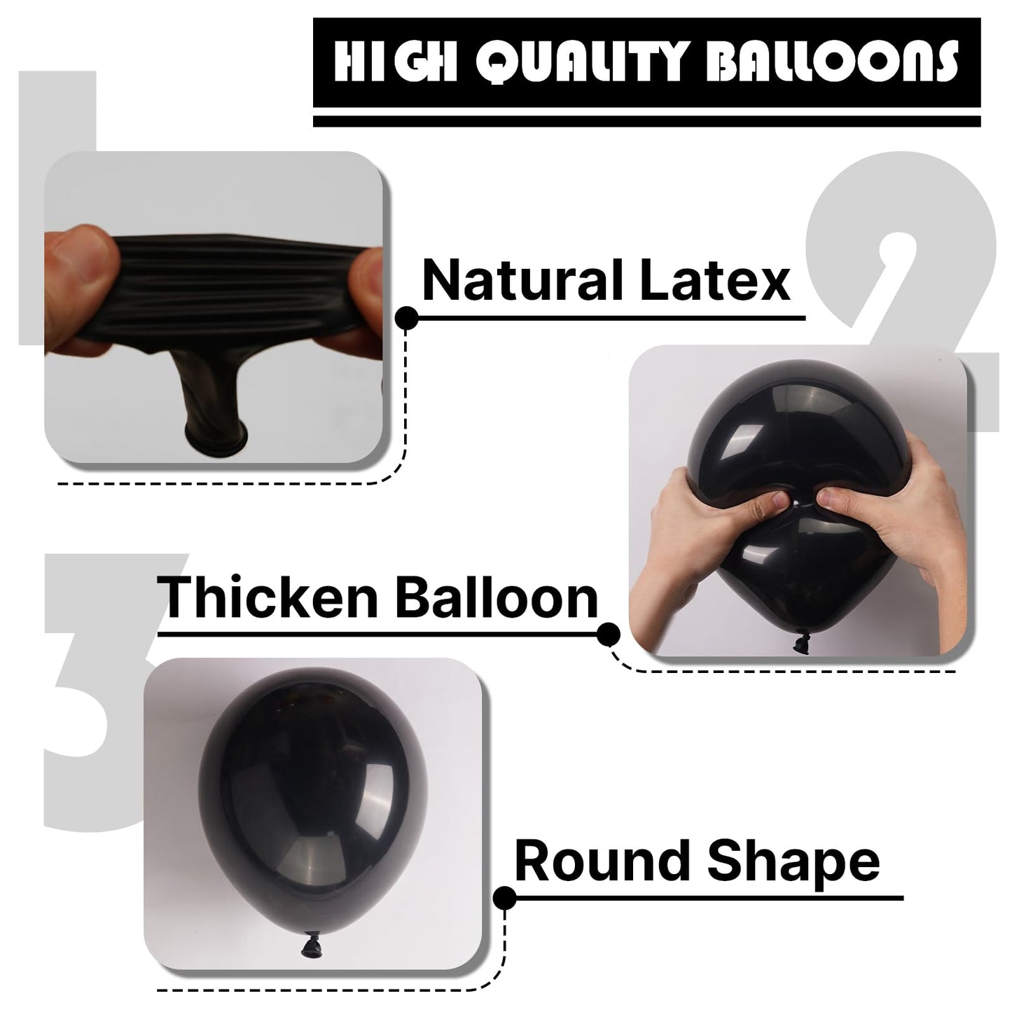 PartyWoo Black Balloons 152 Pcs Arch Kit – 18/12/10/5in for Party Decorations