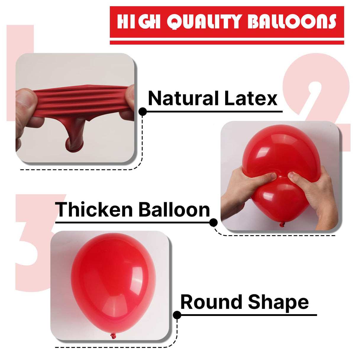 PartyWoo Red Balloons 50pcs 12in – Durable Latex for Birthdays, Graduations & More