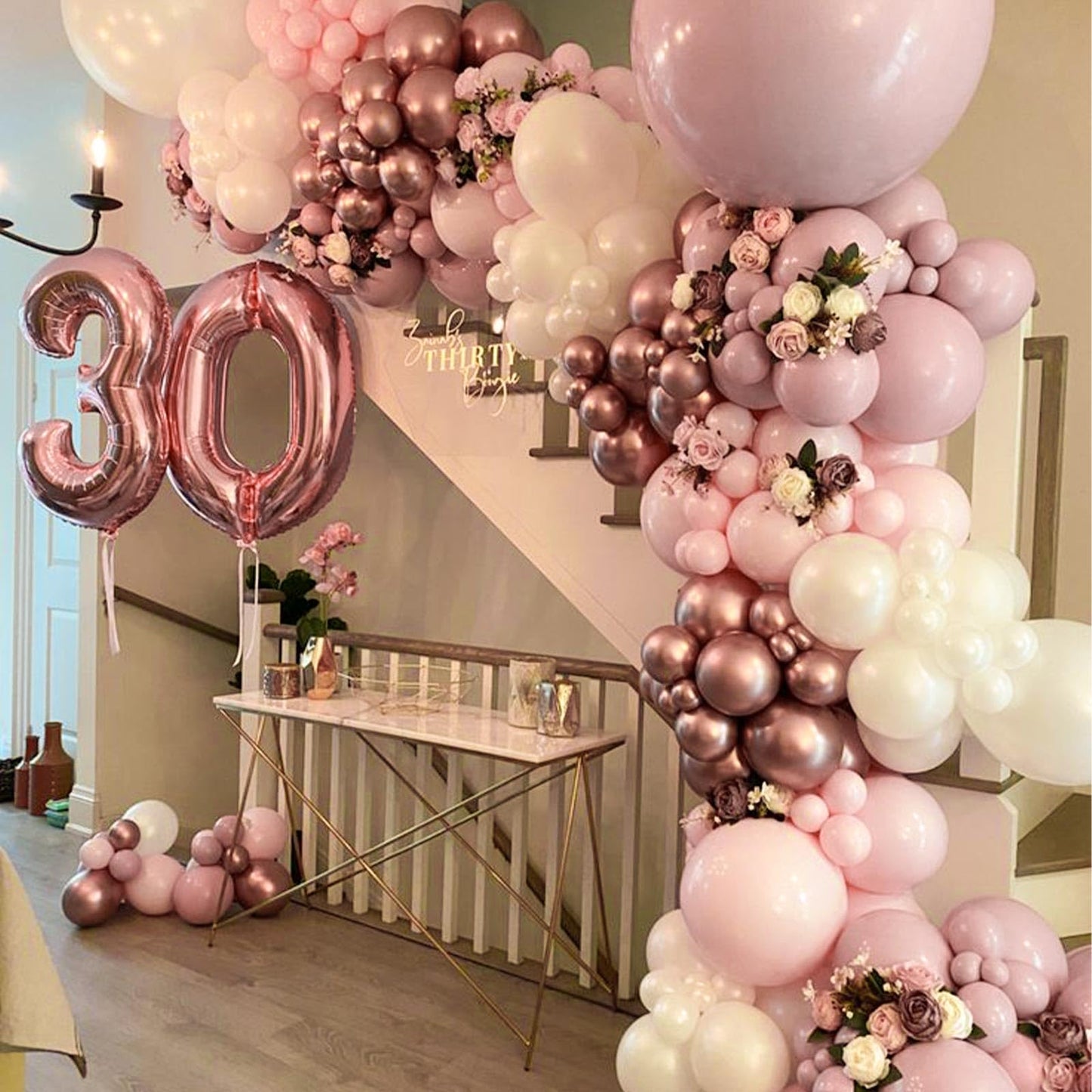 PartyWoo Dusty Pink Balloons 140pcs – 18/12/10/5in Latex Balloons for Birthday, Baby Shower, Graduation, Bachelorette Decorations Pink-F54
