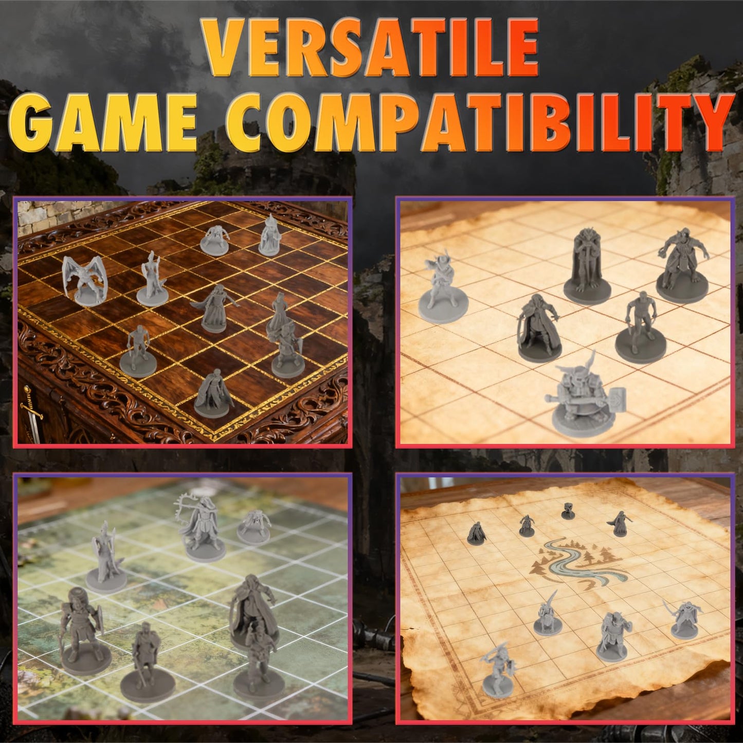 Path Gaming: 50 Unique Fantasy Miniatures for D&D & RPGs | Unpainted 28mm Figures