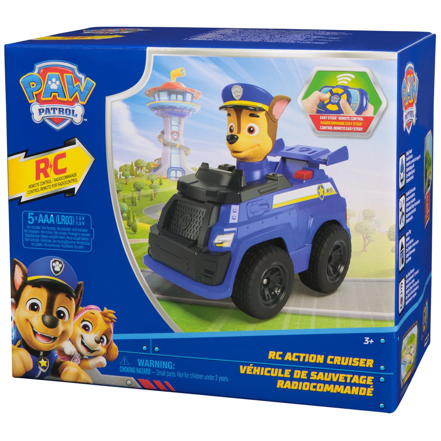 PAW Patrol Chase RC Action Cruiser | LED RC Car with Easy-Steer Controller