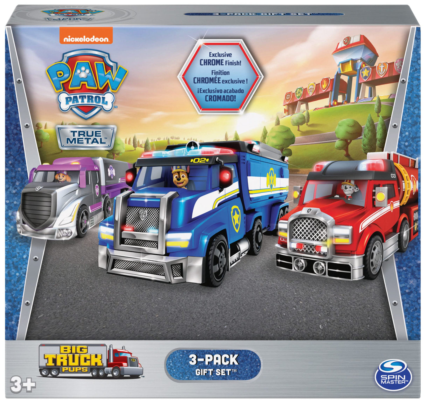 PAW Patrol True Metal Chase, Marshall & Skye – 1:55 Scale Big Truck Pups Vehicles | Amazon Exclusive