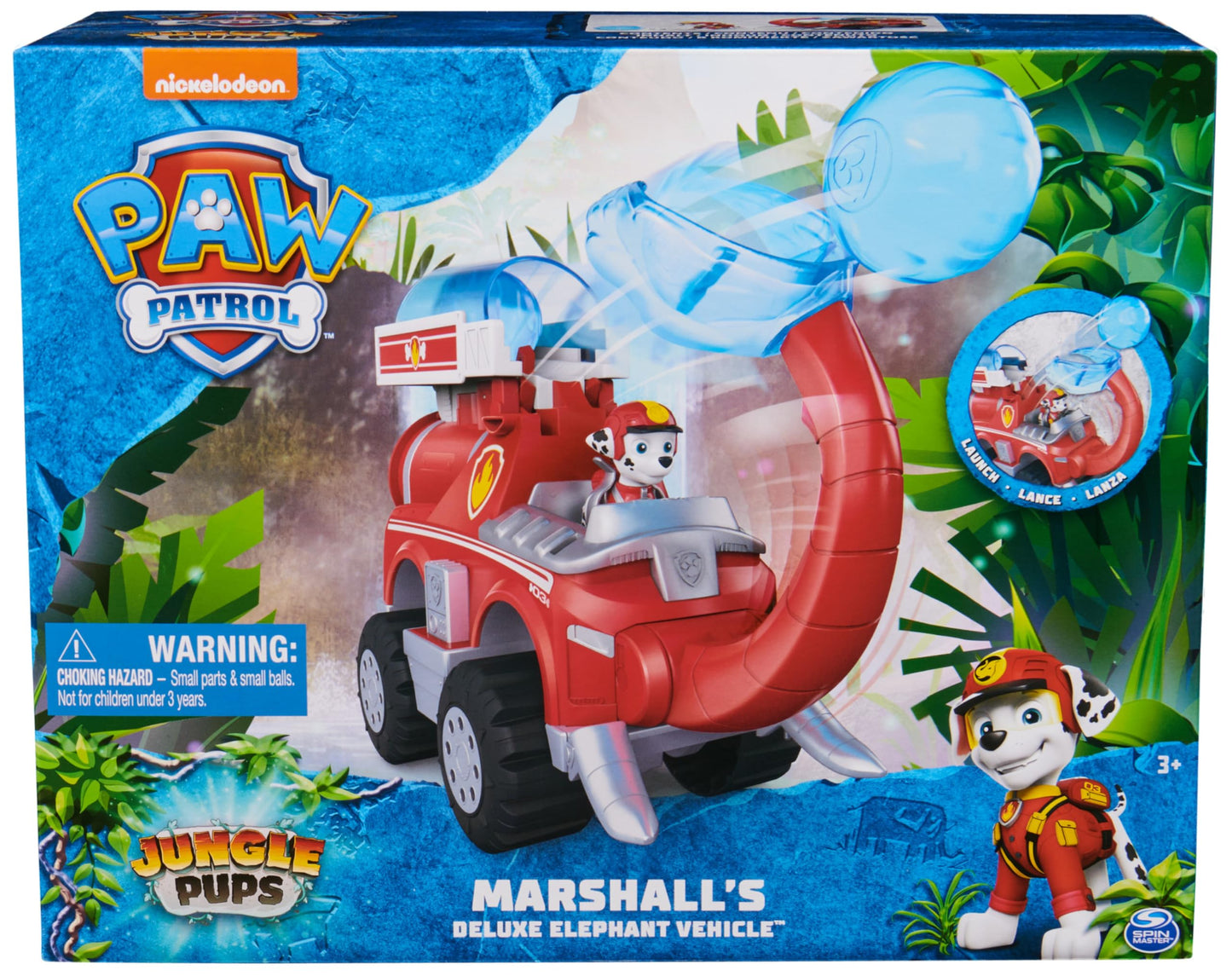 Paw Patrol Jungle Pups Marshall Elephant Fire Truck with Projectile Launcher | 3+ Toy