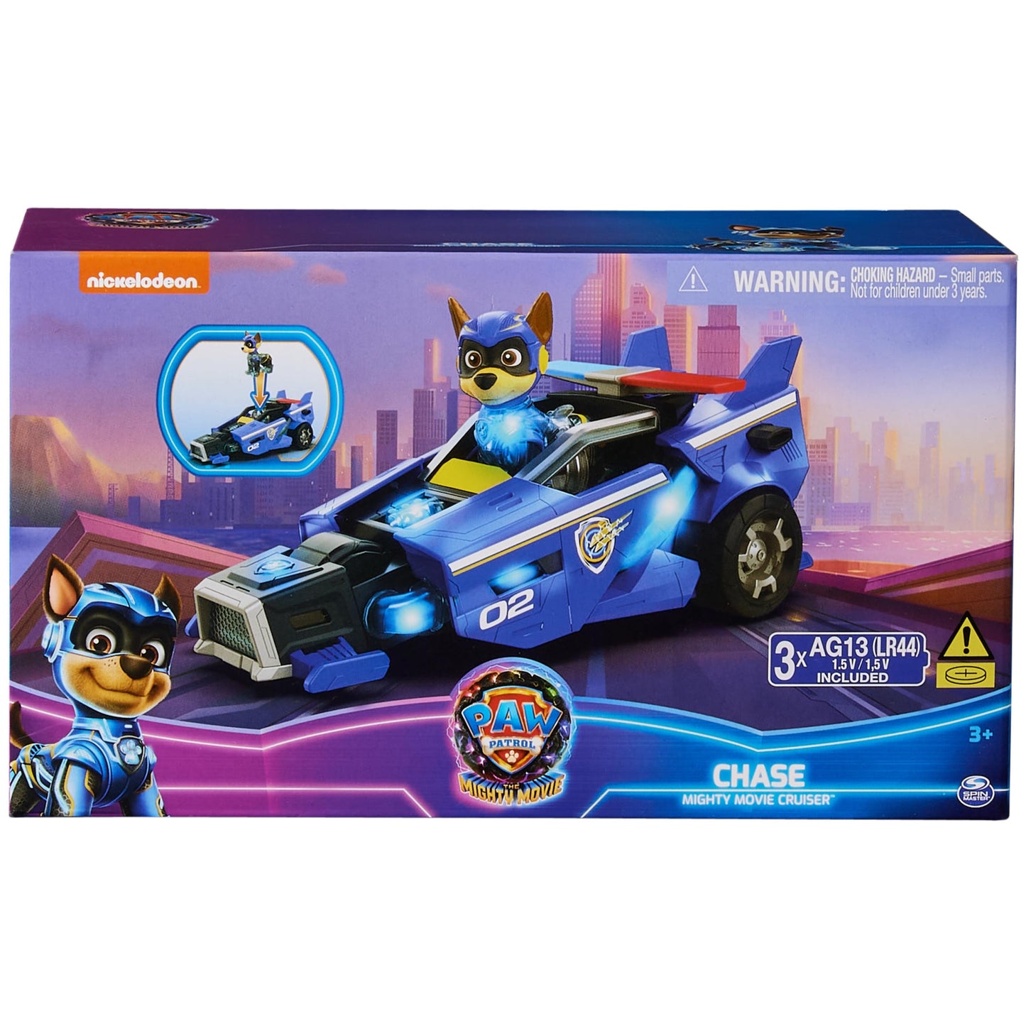 PAW Patrol: The Mighty Movie Chase Mighty Pups Rescue Car with Lights & Sounds – 7-Inch Toy Vehicle for Kids 3+