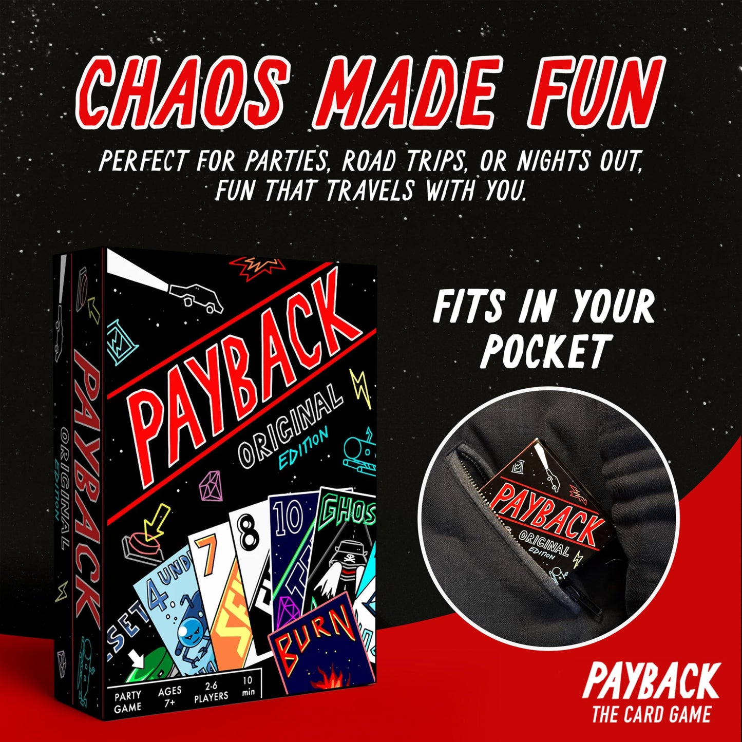 PAYBACK Original Edition – Fast-Paced Family Card Game with Betrayal, Strategy & Chaos for Teens & Adults