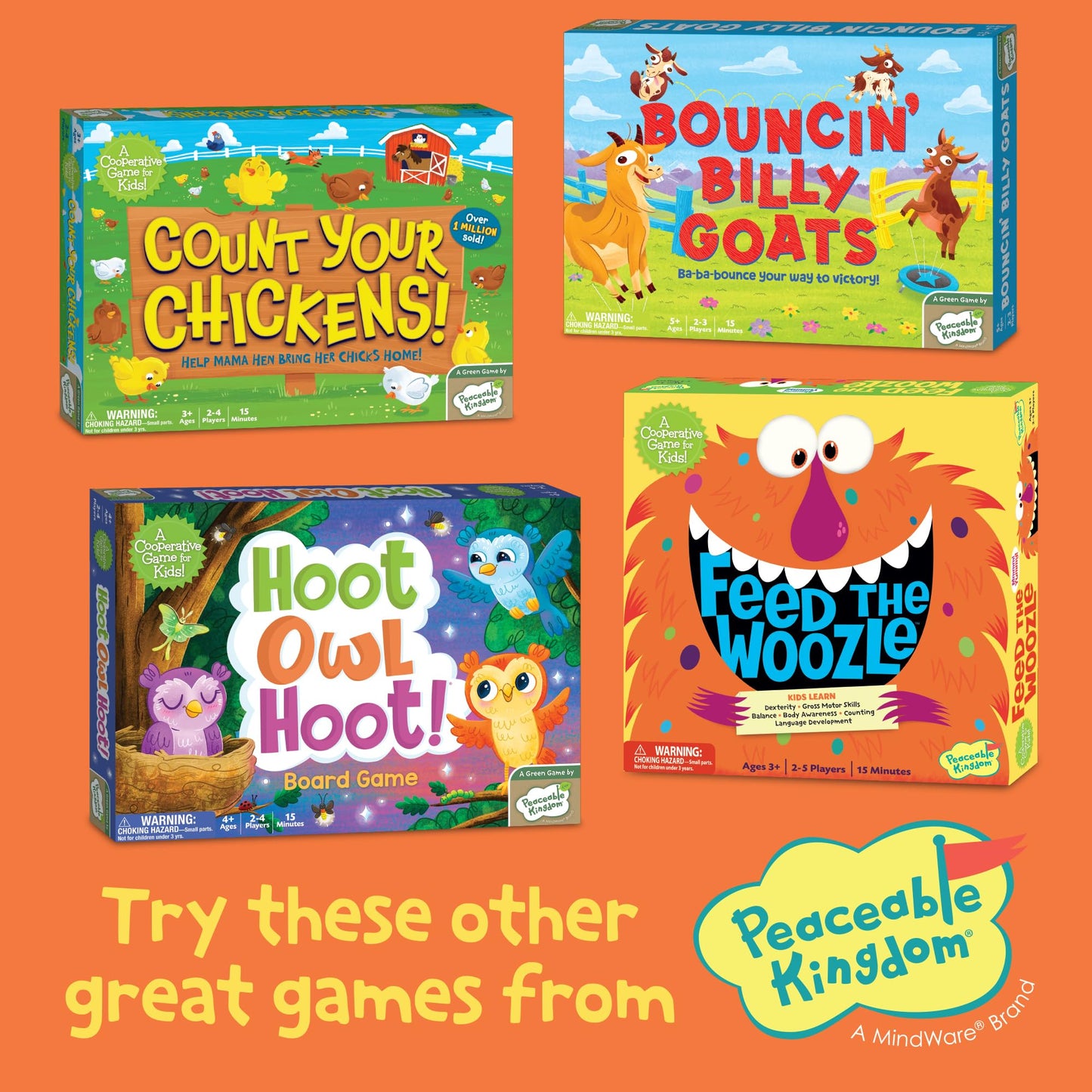 Peaceable Kingdom Giant Feed The Woozle Cooperative Game – Ages 3+