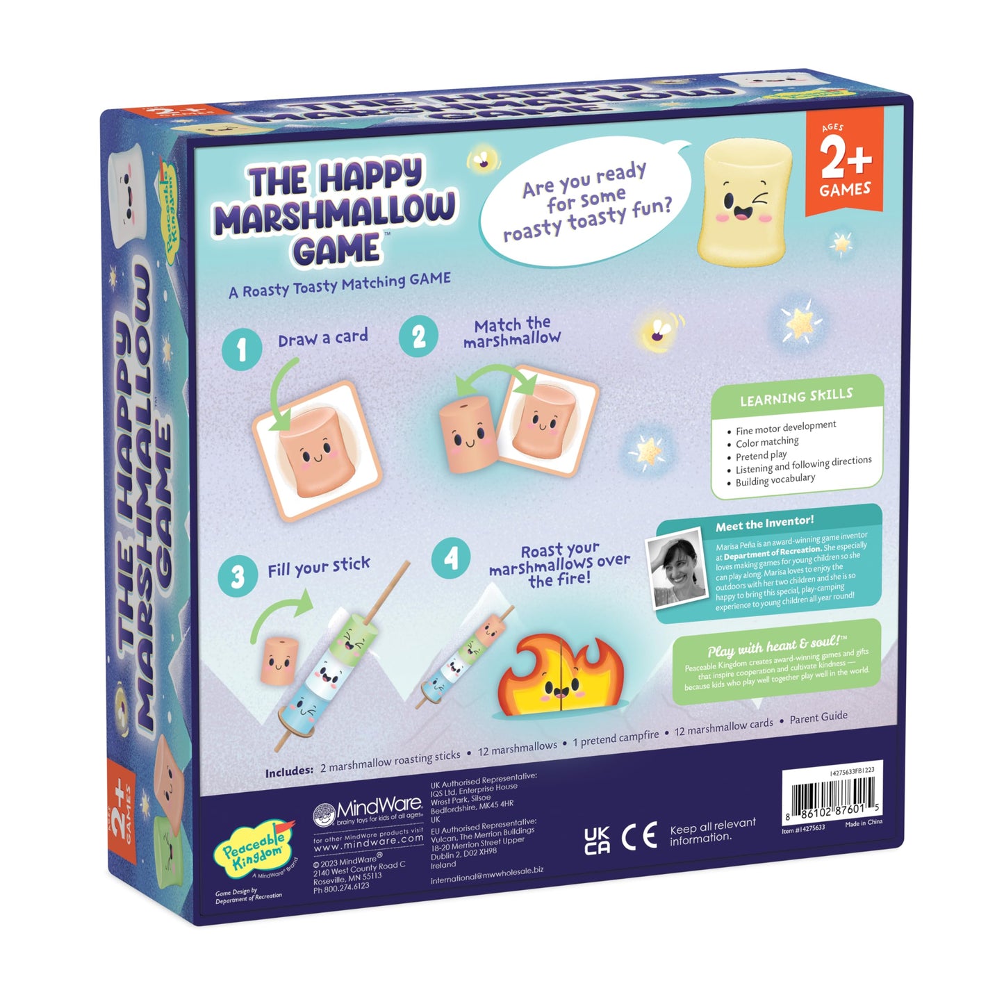 Peaceable Kingdom Happy Marshmallow Toddler Game – Fine Motor Skills & Color Matching for Ages 2+