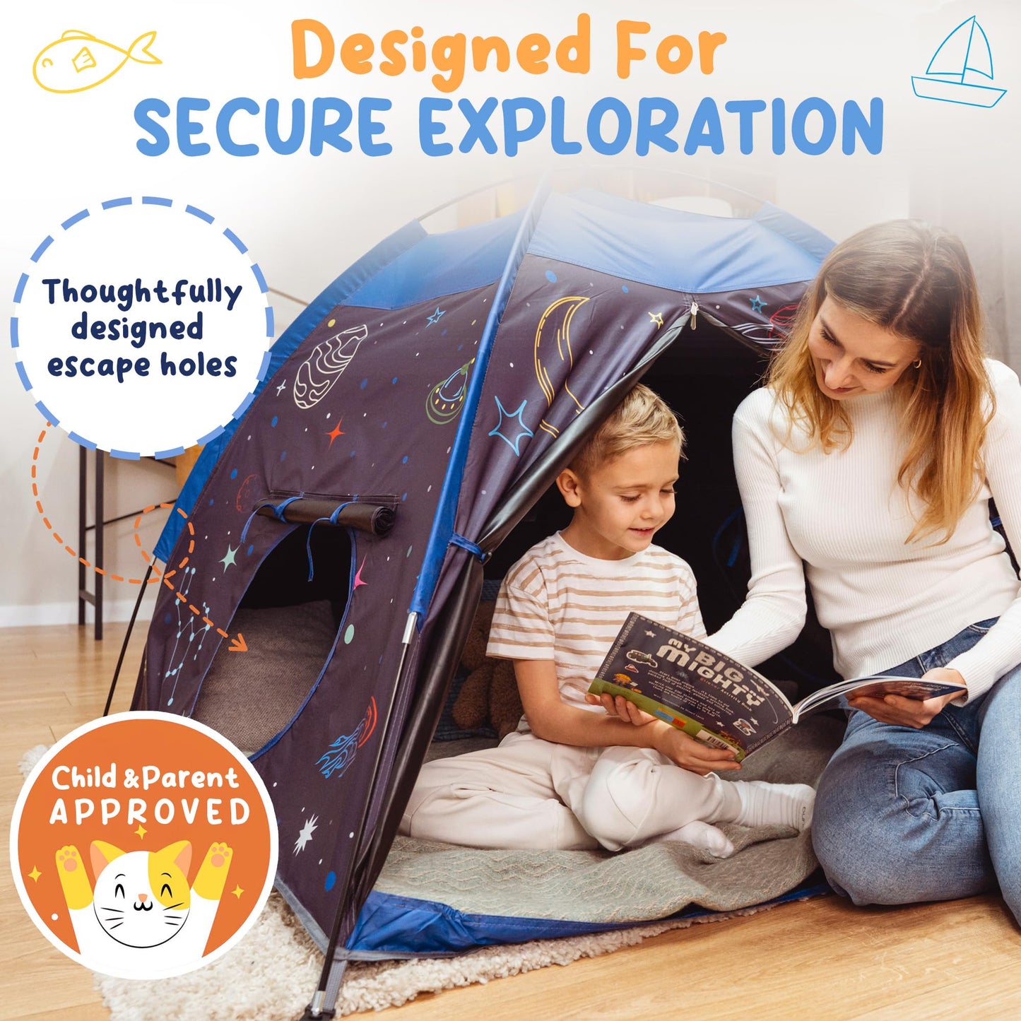 Peaceful Playtime Blackout Sensory Tent for Kids with Autism – 51x51x40 Calming Corner, Easy Setup & Durable Build