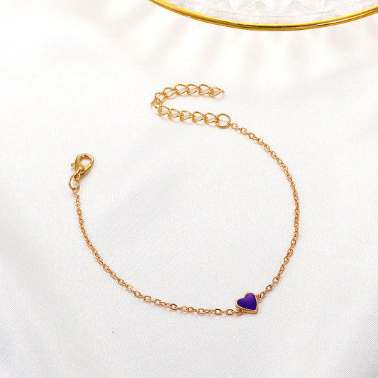 Peach Heart Bracelet, Valentine's Day Gift
