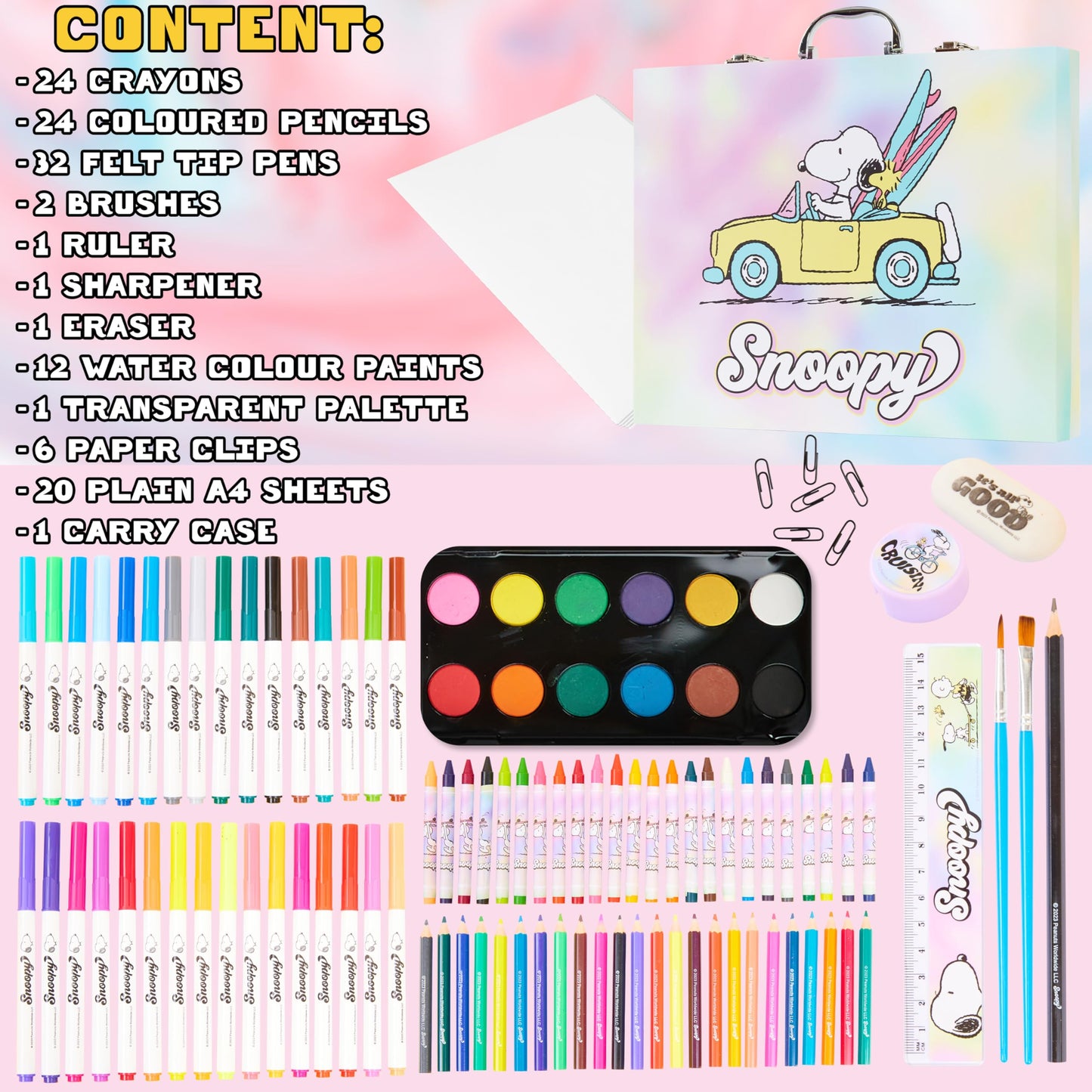 Peanuts Snoopy Inspiration Art Case – All-in-One Kids Drawing Kit