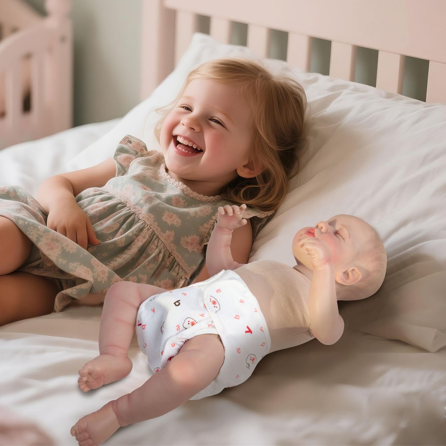 Pedolltree Reborn Baby Dolls Diapers 4-Piece Pack for 17-24 inch Dolls | Reusable & Washable