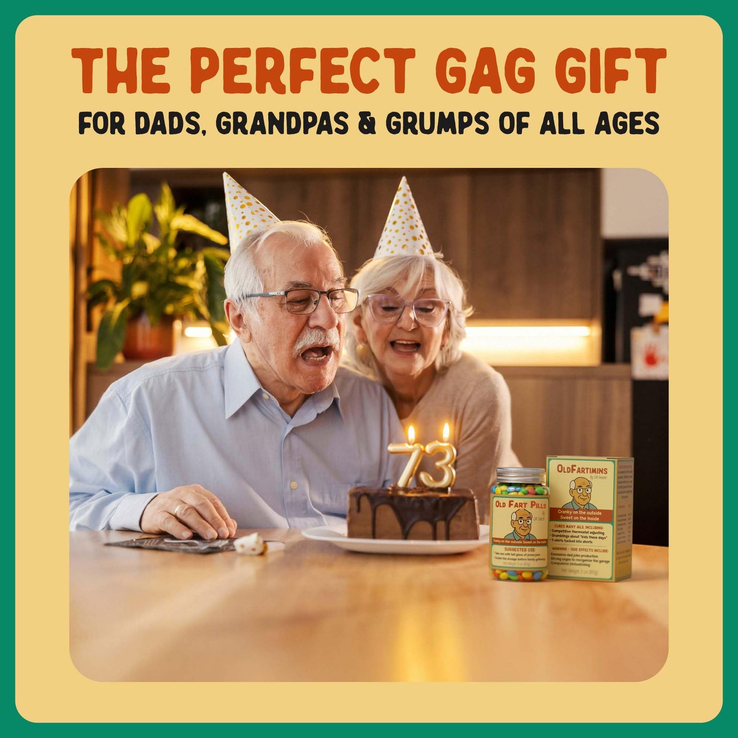 Pelto Old Fart Pills – Funny Gag Candy Bottle for Milestone Birthdays