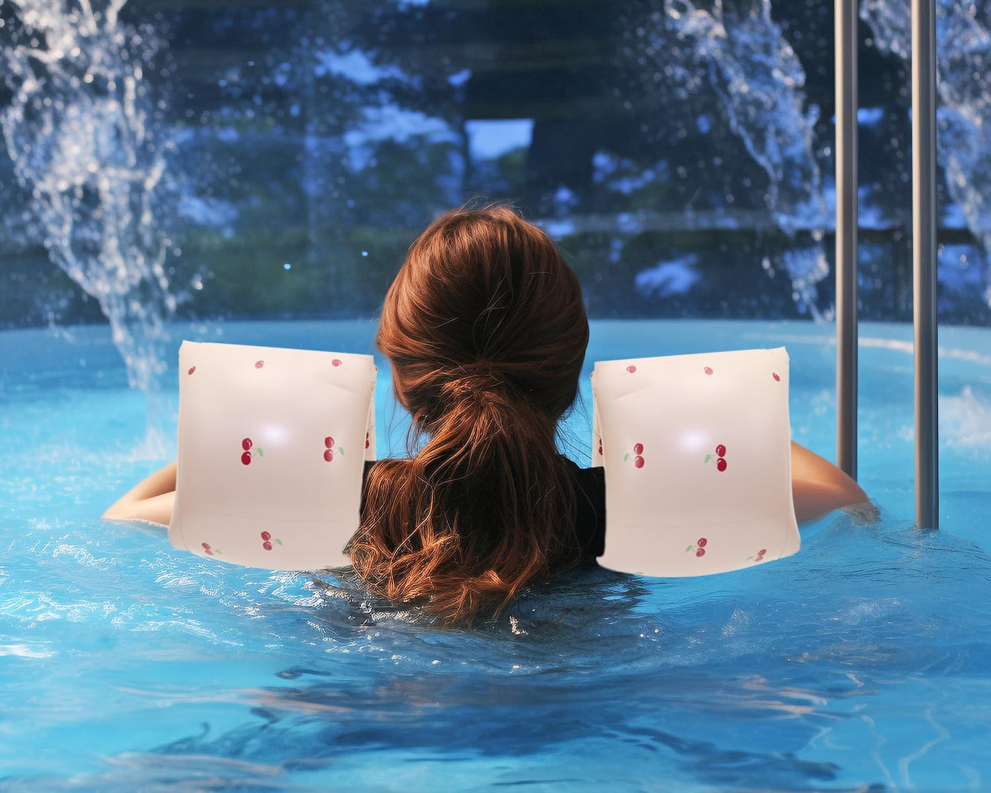 Penta Angel Swim Arm Floats 2Pcs | PVC Inflatable Arm Bands for Beginners – Cherry