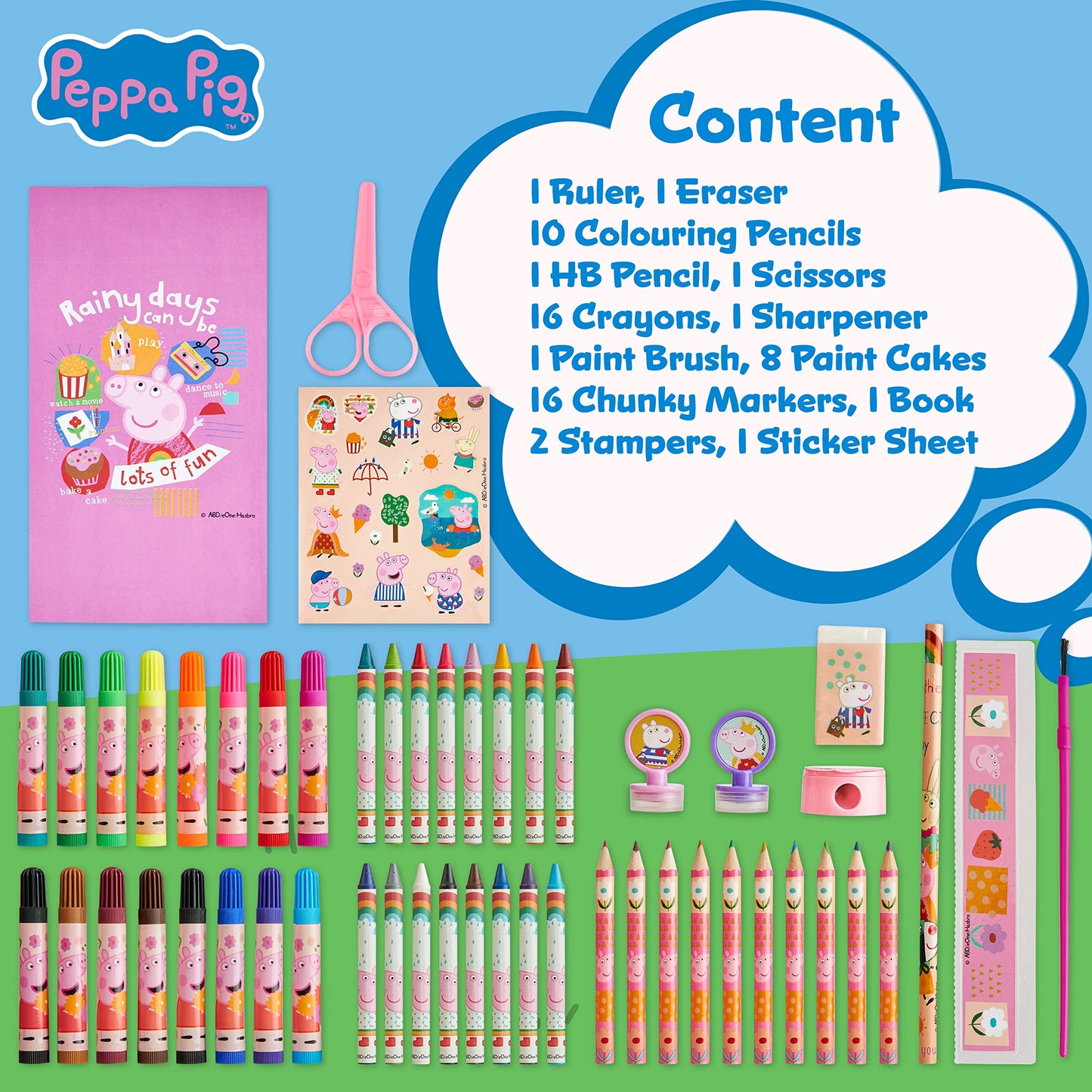 Peppa Pig Kids Art Set with Travel Case - Complete Drawing & Coloring Kit