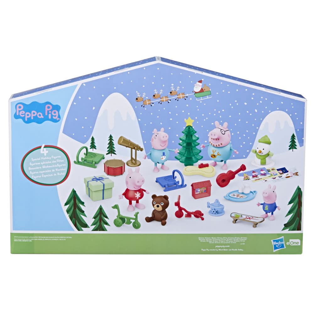 Peppa's Kids Advent Calendar - 24 Surprises & 4 Holiday Family Figures - Ages 3+
