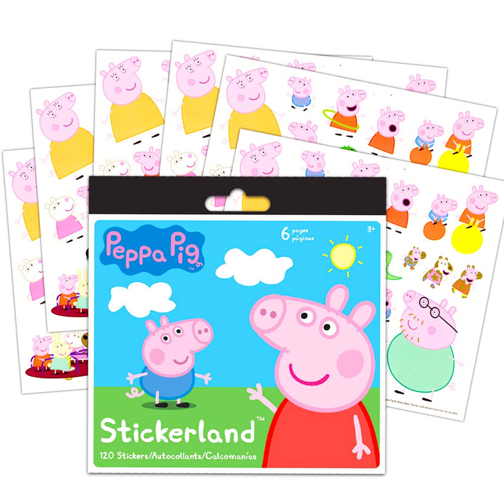 Peppa Pig Stickers Party Favors Pack – 12 Sheets + 2 Specialty Prize Reward Sheets
