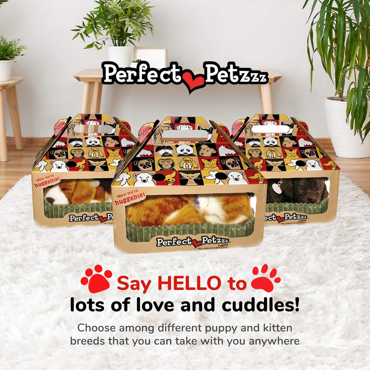 Perfect Petzzz Original Orange Tabby Cat – Realistic Interactive Stuffed Pet Toy