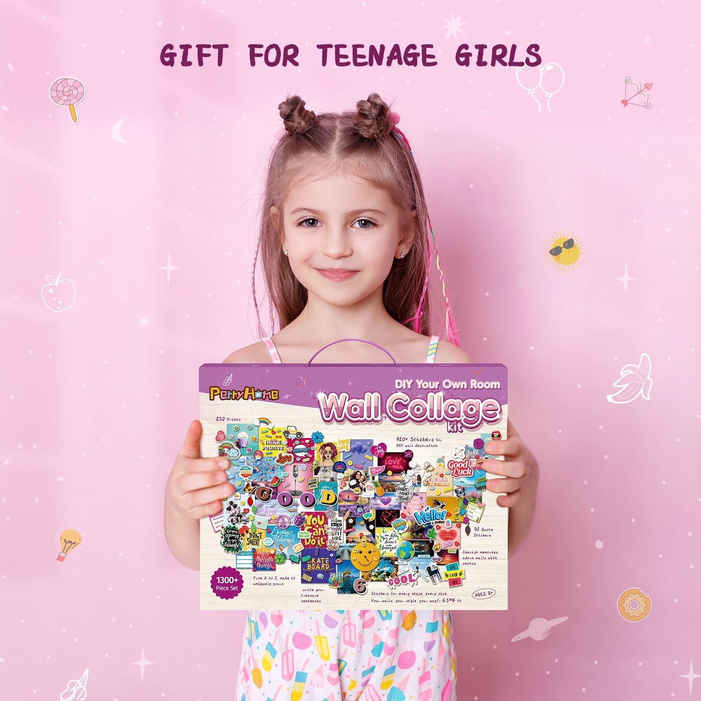 PERRYHOME 1300+ Pcs Wall Collage Kit for Teens | DIY Bedroom Decor for Teen Girls