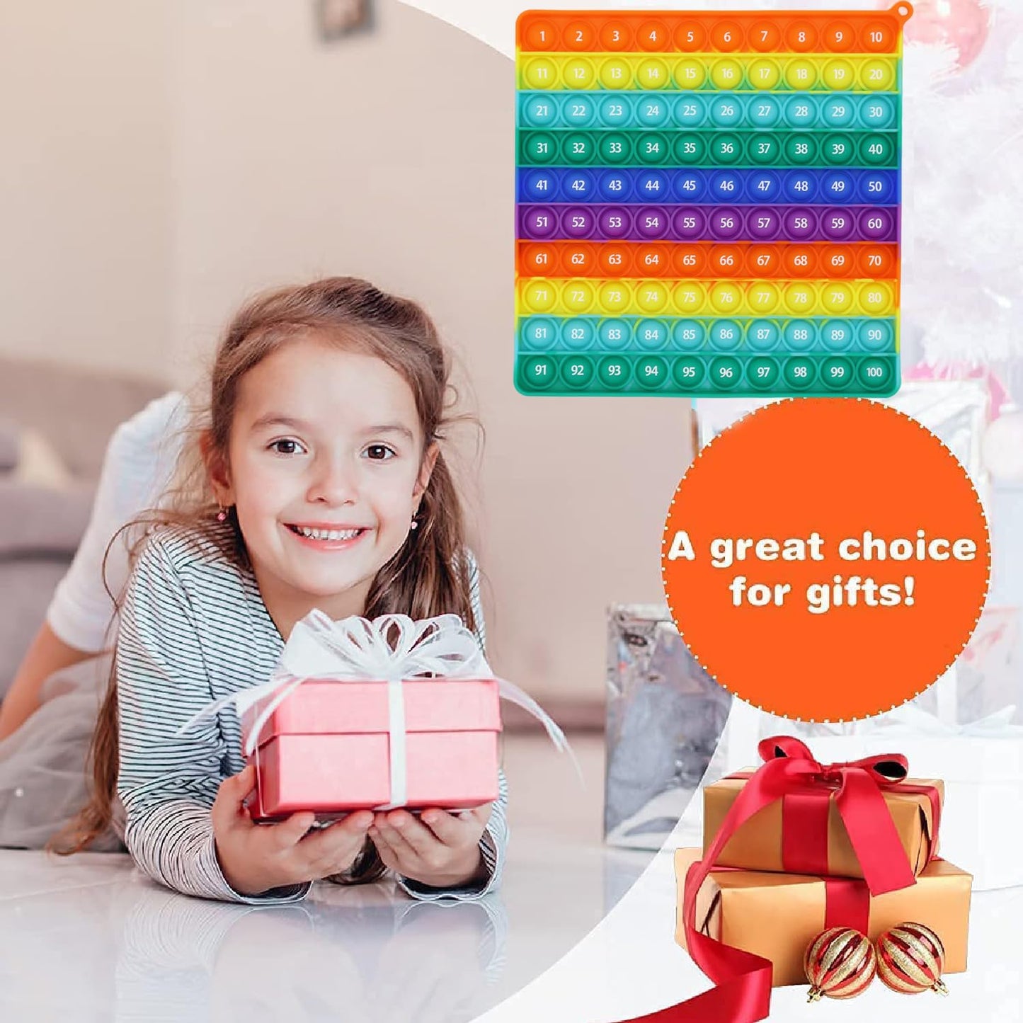 PETBSNVB Double Side 1-200 Number Popper – Montessori Fidget Toy for Kids 3-5