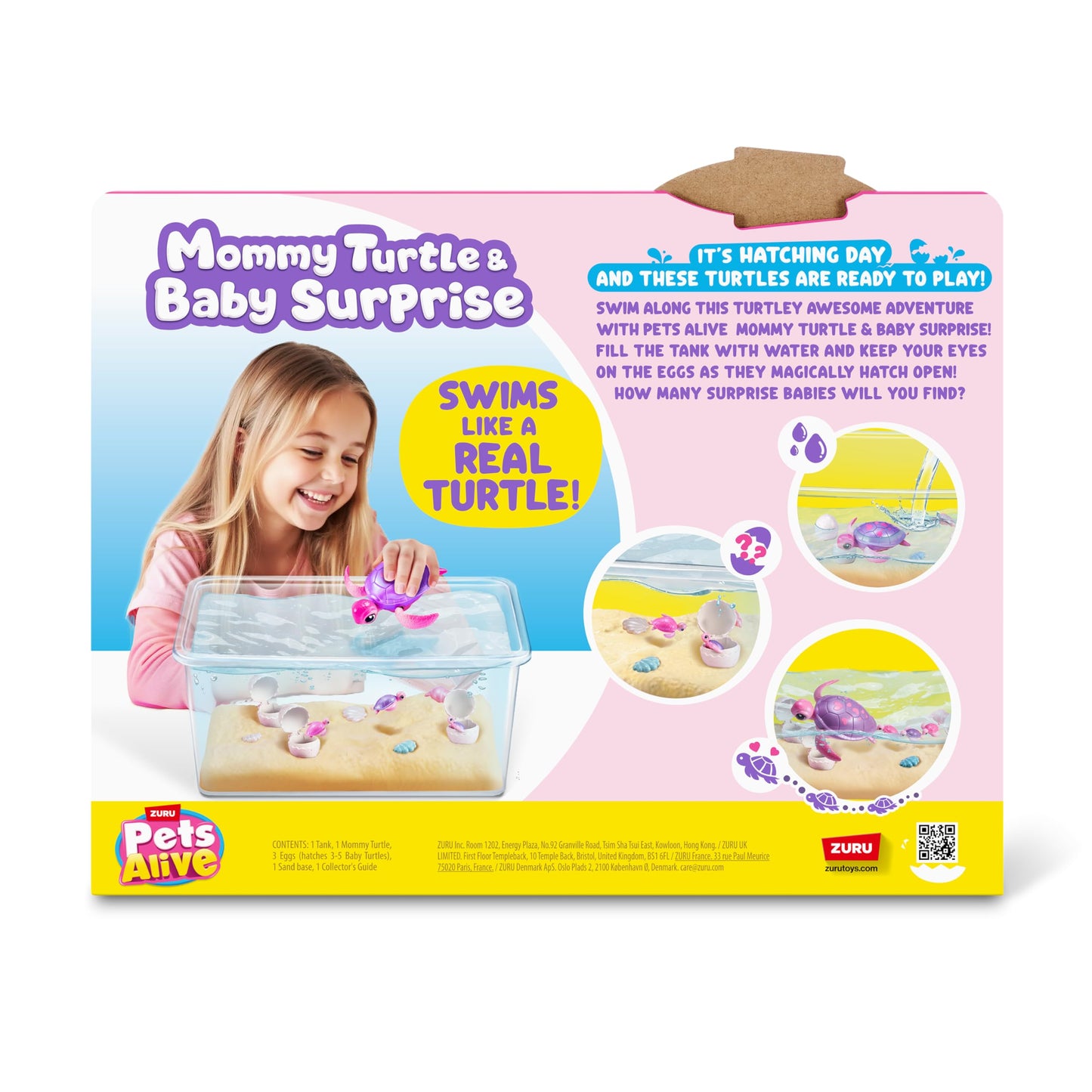 Pets Alive Mommy Turtle Surprise by ZURU - Interactive Hatchling Turtle Toy