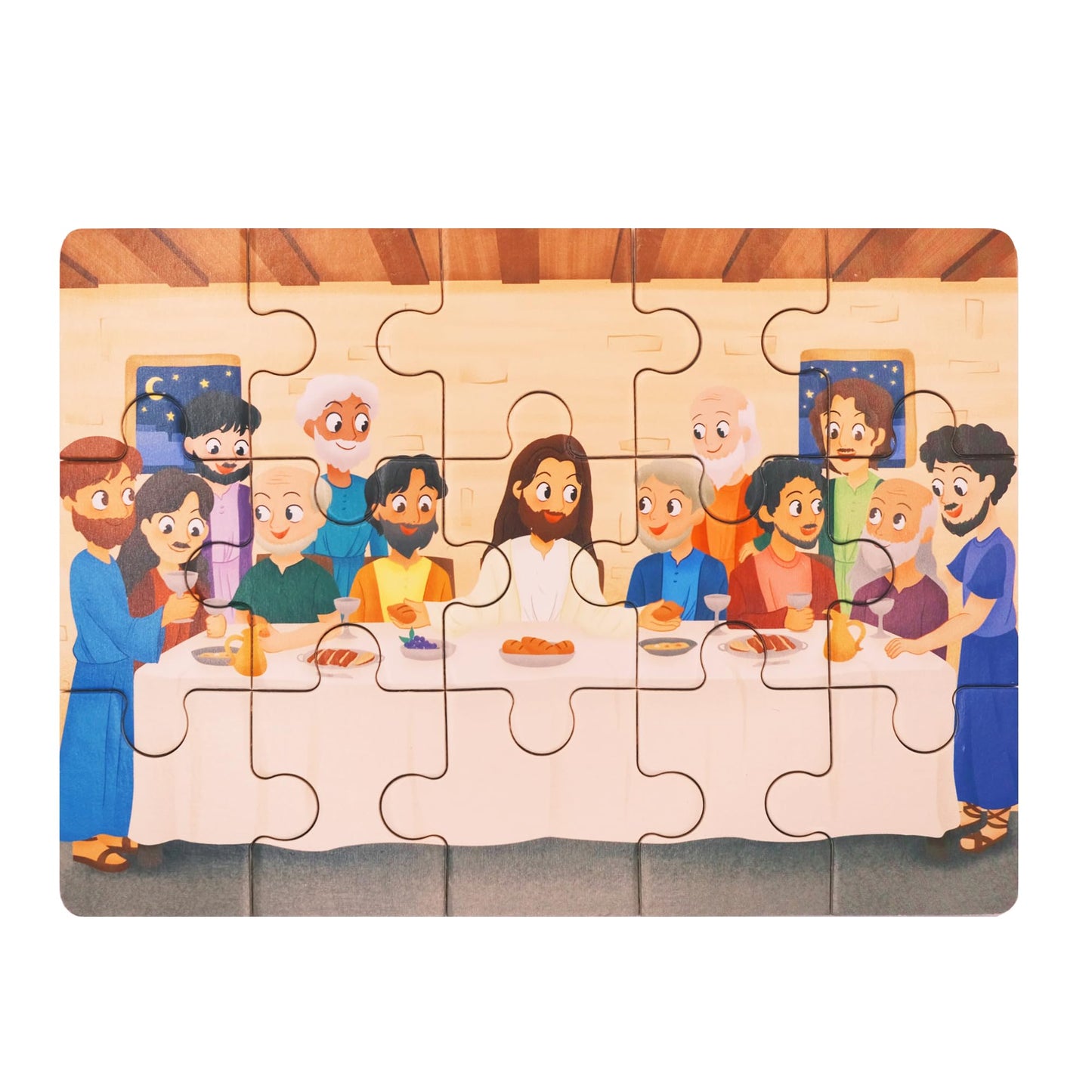 PEYO PALS Bible Puzzles for Kids 4-6 | 4-in-1 Jigsaw Set (15 pcs) | Christian Gifts