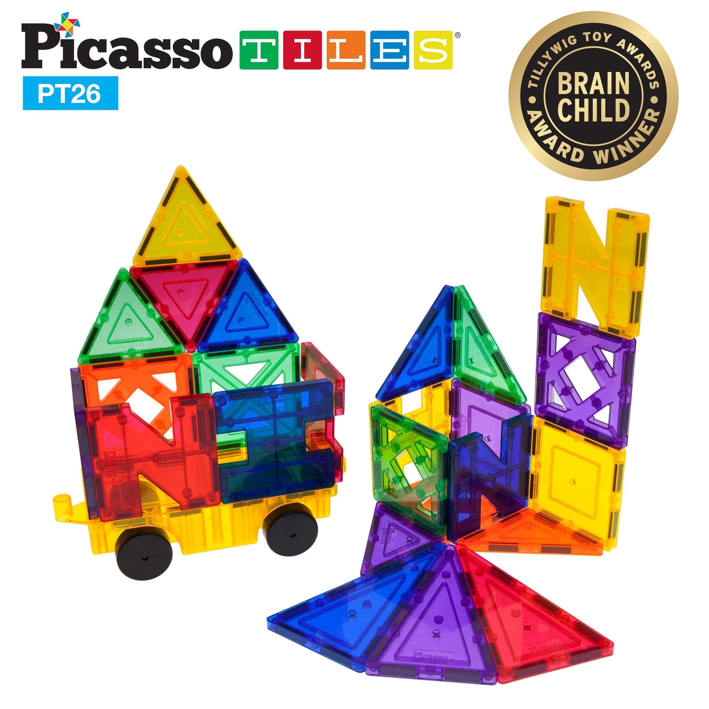 PicassoTiles Building Blocks Inspirational Kit – 3D Magnetic STEM Playboards
