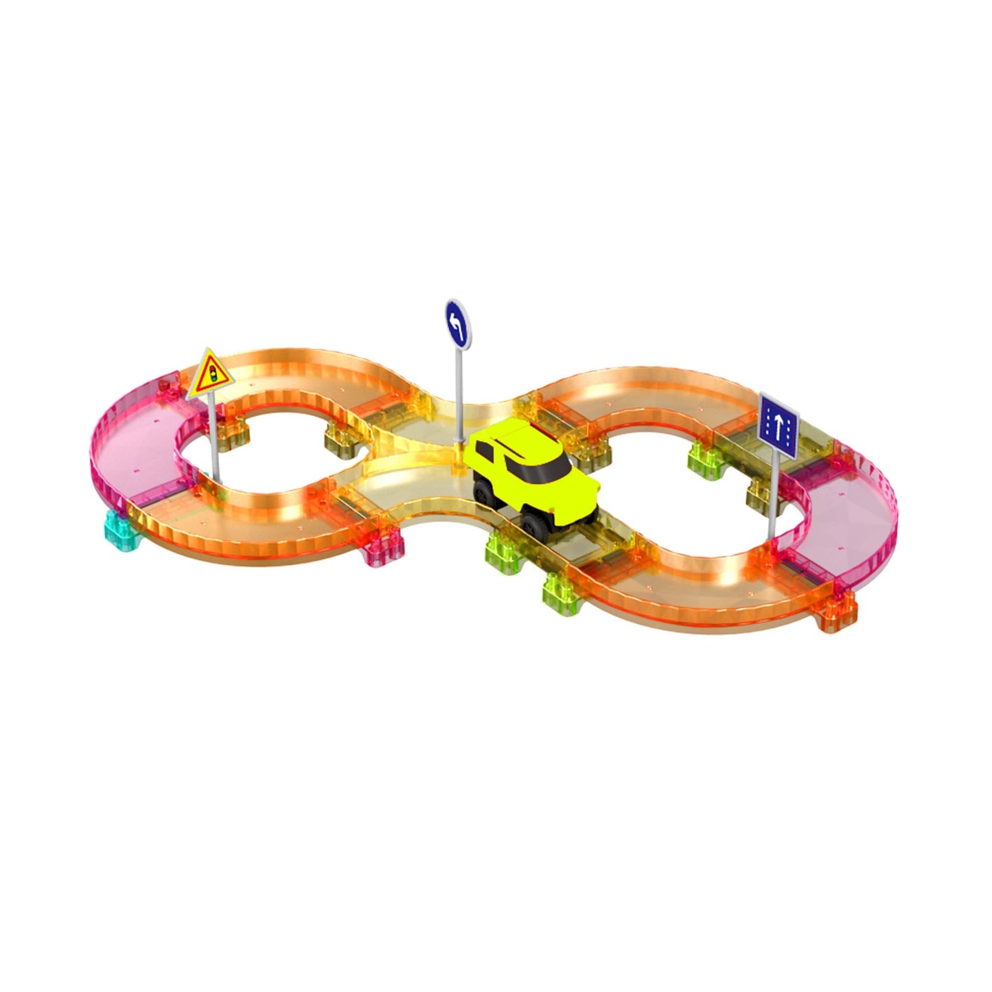 PicassoTiles PTMR40 Race Car Track – Magnetic Travel Toy for Toddlers (Ages 3+)