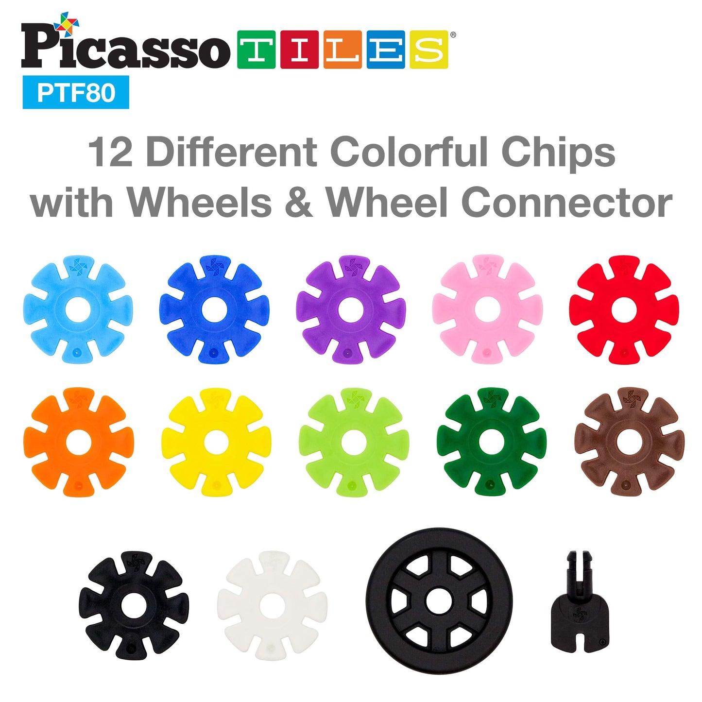PicassoTiles Building Chips – 800-Piece Interlocking Disc Blocks | STEM Toy for Kids 3+