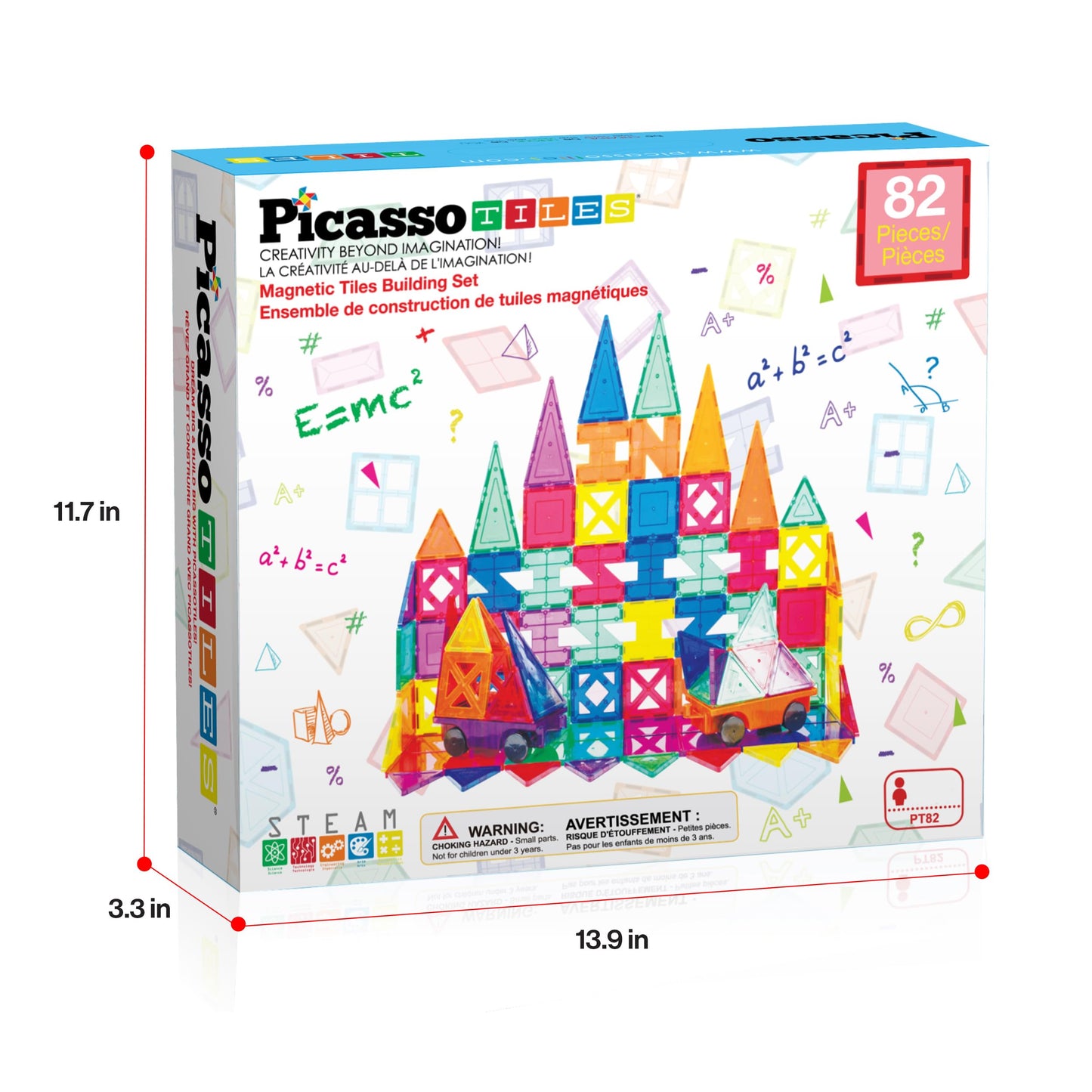 PicassoTiles PT82 Creativity Set – Magnetic 3D Building Tiles for Kids