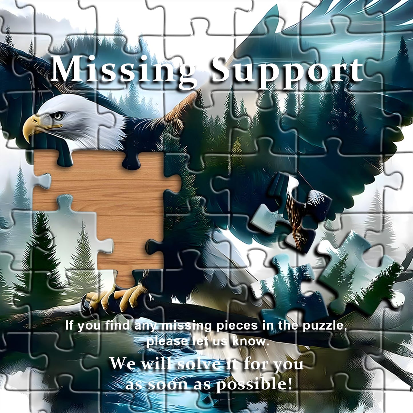 PICKFORU Bald Eagle Puzzle 1000 Pieces – Nature Forest Landscape Jigsaw for Adults
