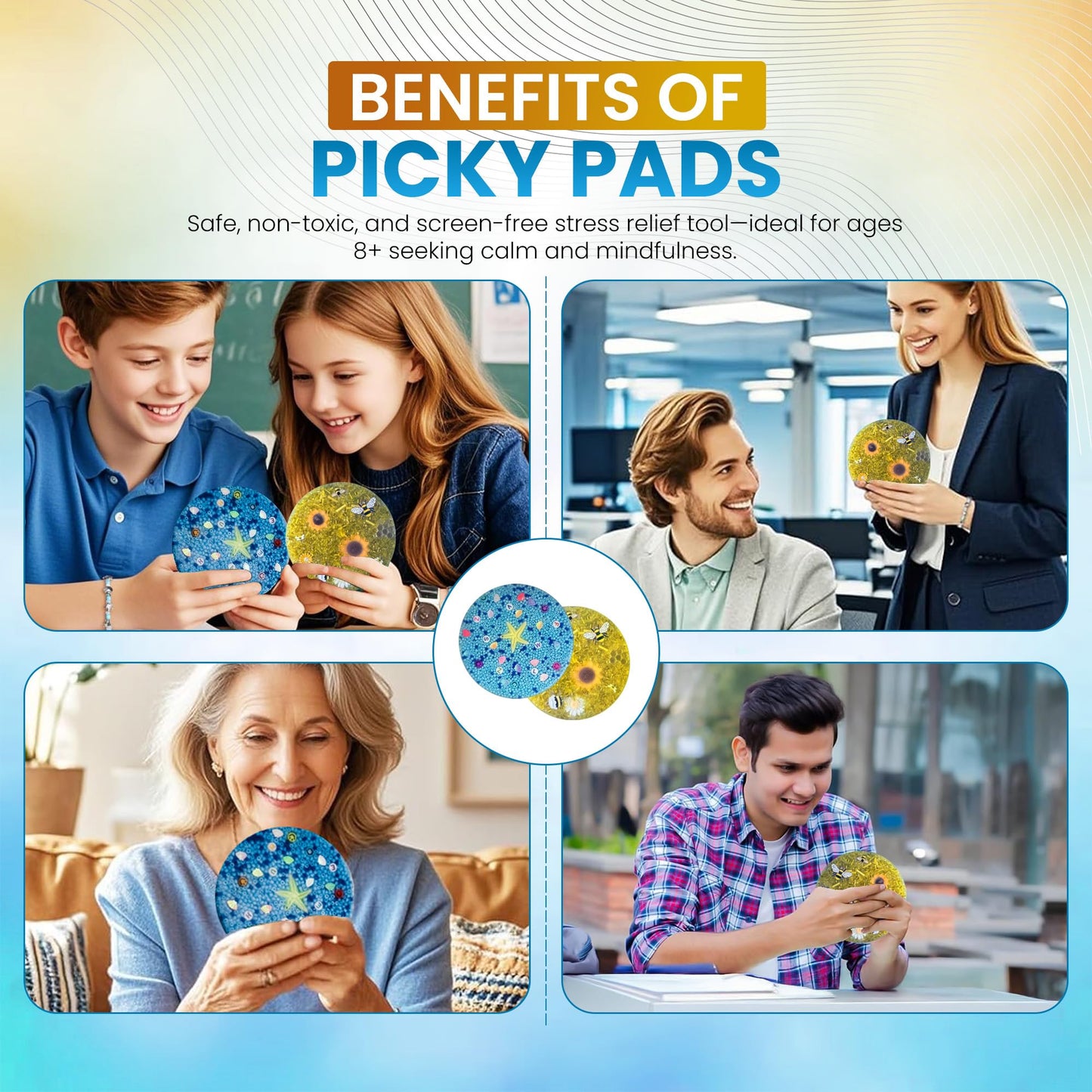 2 Pack Picky Pad – Skin-Picking Fidget Toy for Anxiety, ADHD, and Trichotillomania