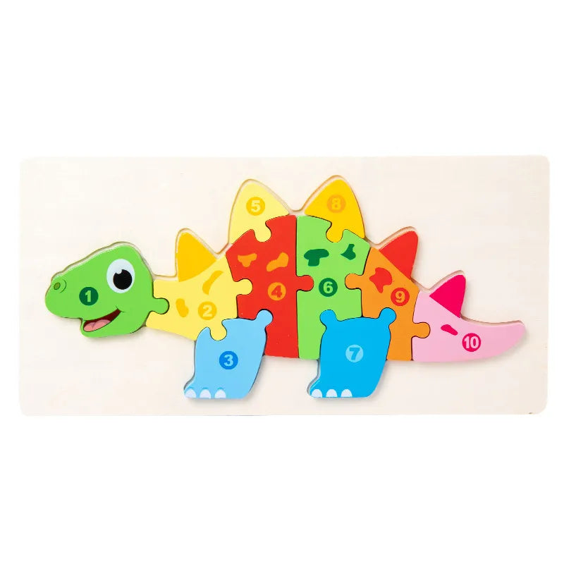 wooden children's early education animal transportation cognitive three-dimensional puzzle toy