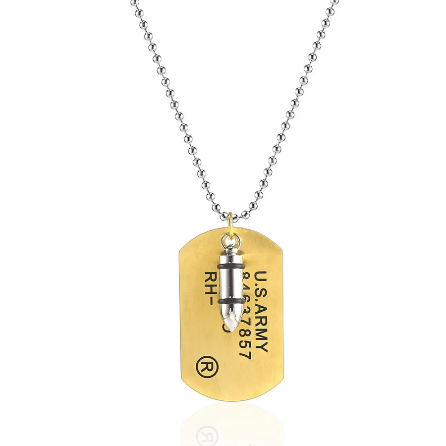 Hip-Hop Solid Color 304 Stainless Steel Plating 18K Gold Plated Men's