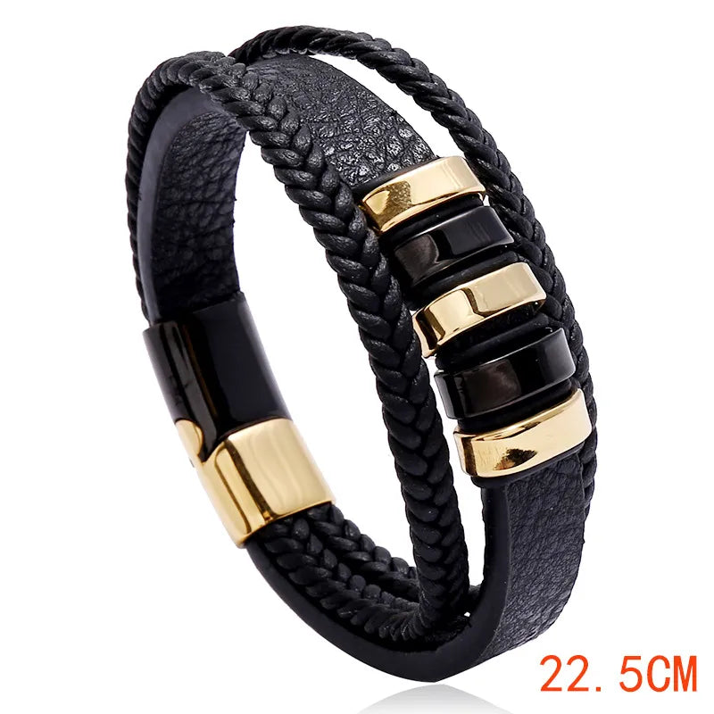 fashion geometric pu leather no inlaid unisex bracelets
