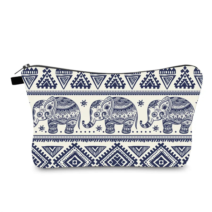 vintage style animal polyester square makeup bags