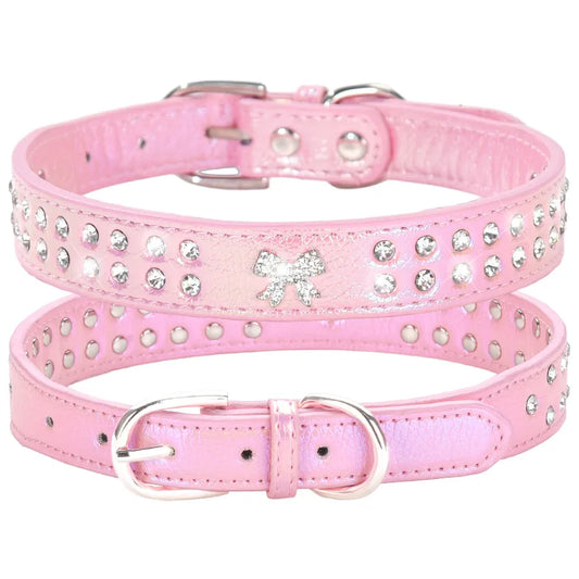 1 Piece All Seasons Modern Style Shiny PU Solid Color Pet Collar