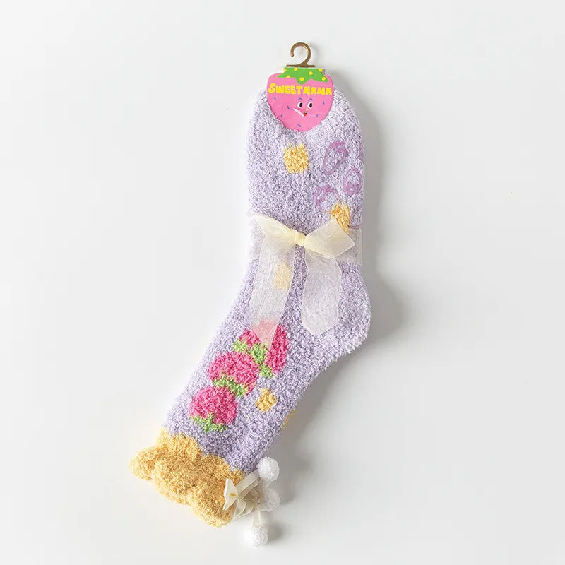 Sweet Women's Multicolor Polyester Ankle Socks 1 Piece