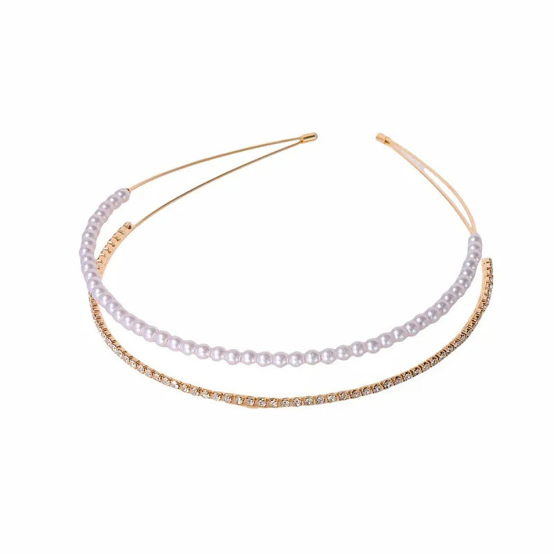 Elegant Women's Geometric Imitation Pearl Hair Band