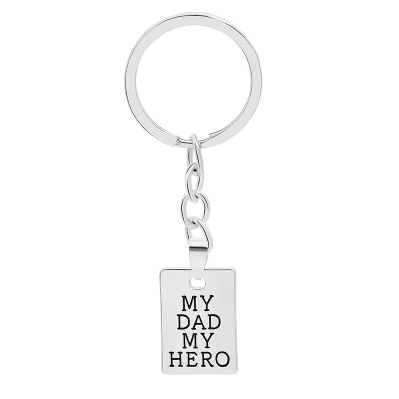 creative letters my dad my hero pendant keychain alloy pendant