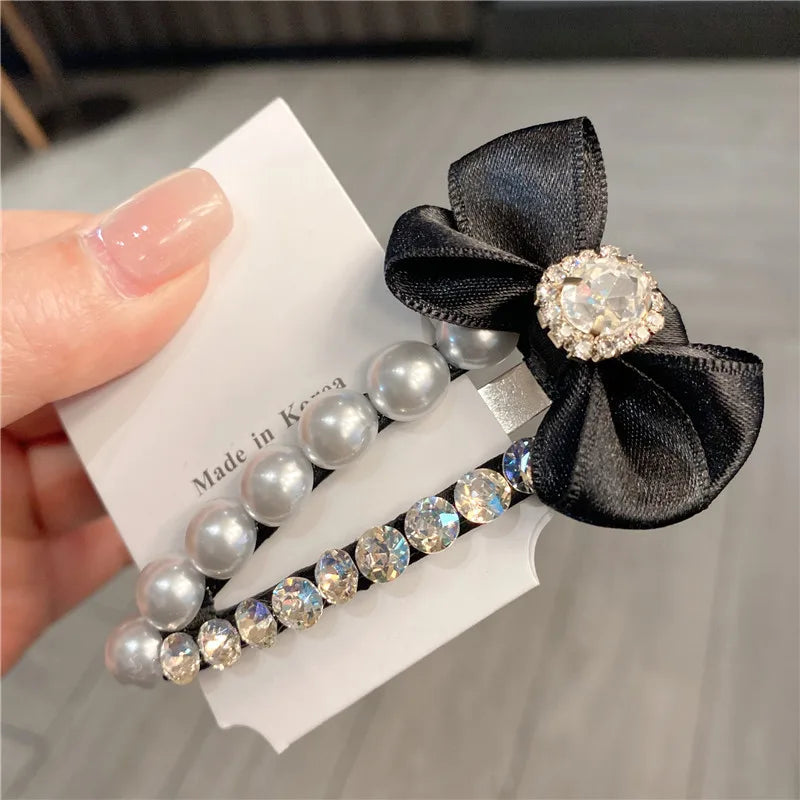 New Vintage Pearl Hair Clip Fresh Water Diamond Side BB Clip Large Back Of Head Simple Hair Accessories For Women