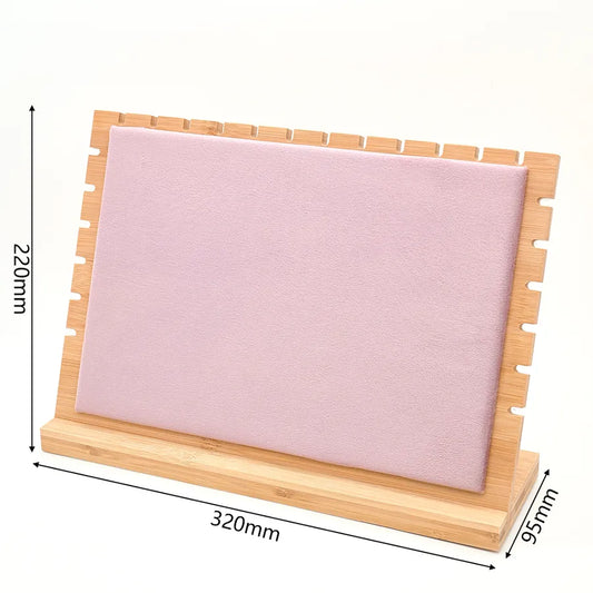 1 Piece Bamboo Flannel Handmade Simple Style Rectangle Jewelry Display Jewelry Rack