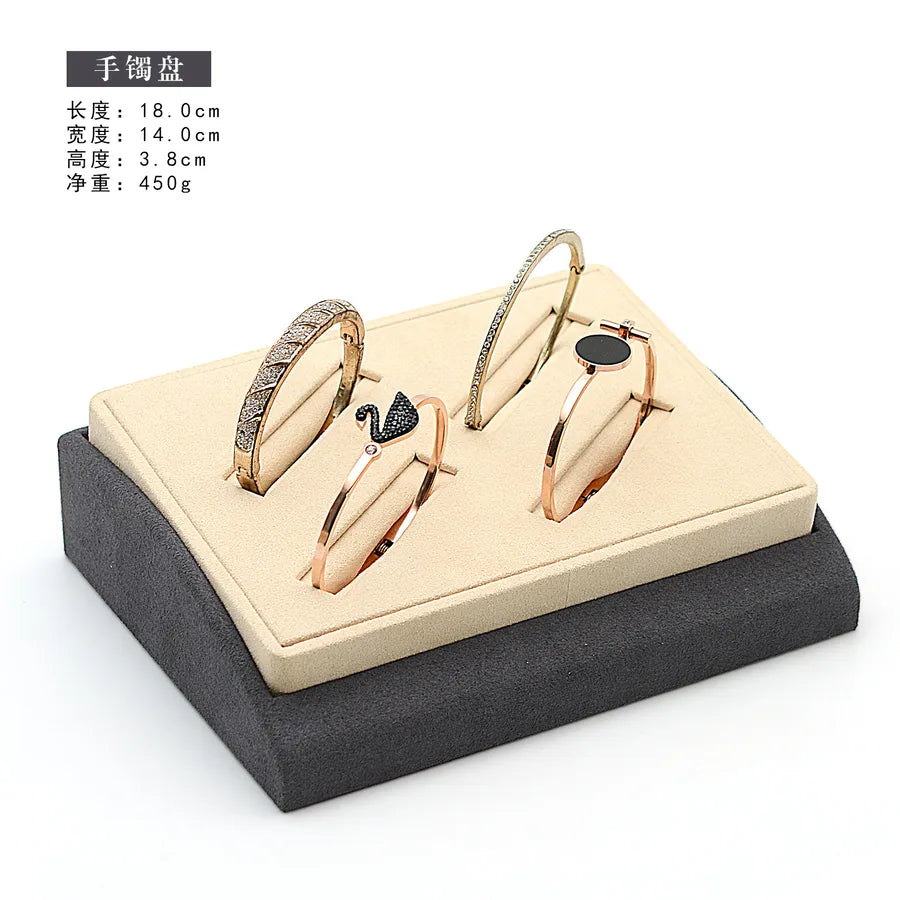 Jewelry Display Tray Counter Ring Necklace Pendants Earring Storage Plate High-End Feelings Super Fiber Material Jewelry Stand