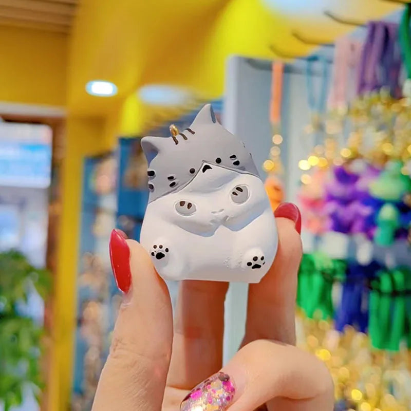 Adorable Resin Fat Cat Keychain Women's Cute Mobile Phone Lanyard Bag Hanging Doll Christmas Valentine's Day New Year Gift