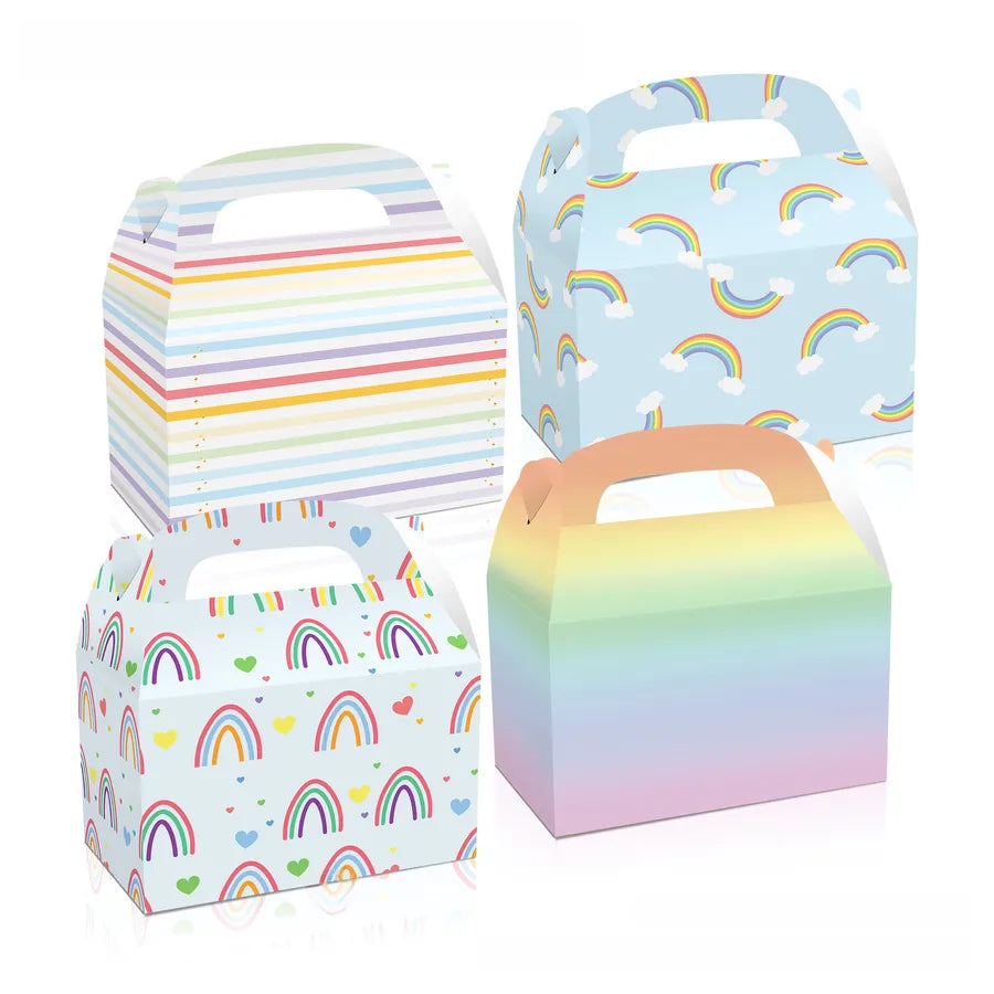 DD080 rainbow clouds colorful auspicious clouds striped birthday party portable gift box
